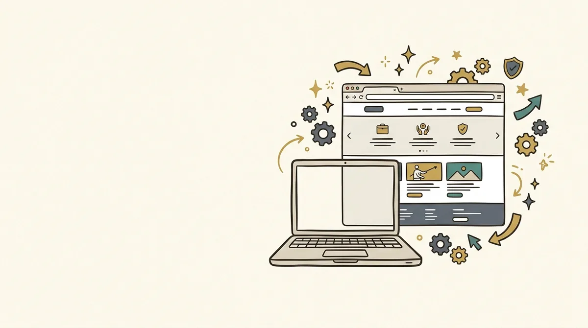 Minh họa Reweb dựng và chăm sóc website chuyên nghiệp